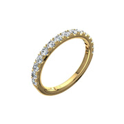 Demi-alliance 15 diamants synthétiques ronds 0.60 carat or jaune Gabriela